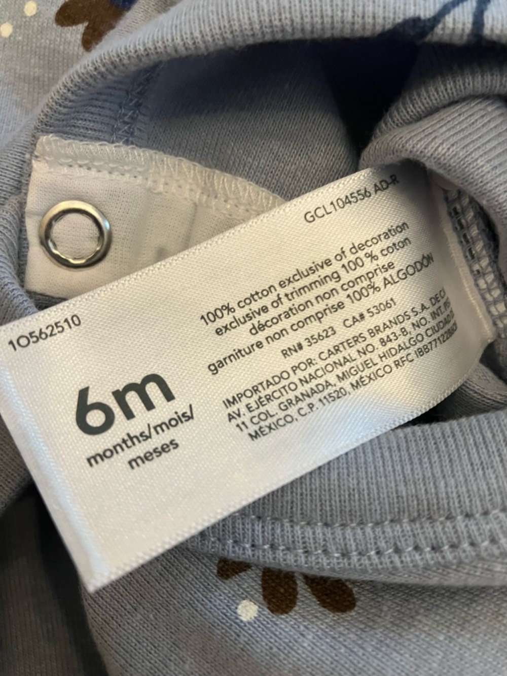 Carter's Baby Floral Short-Sleeve Five-Piece Bodysuit Set- Cream, Blue, Brown - Picture 9 of 9